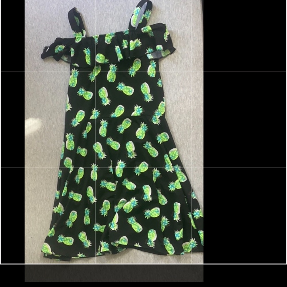 Black dress with pineapples